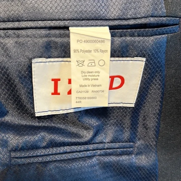 IZOD 44R Navy Blue Suit Jacket - Picture 4 of 4